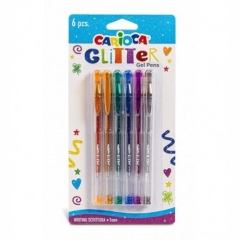 Stylos Gel Glitter blister 6 piéces - Jouet Educatif