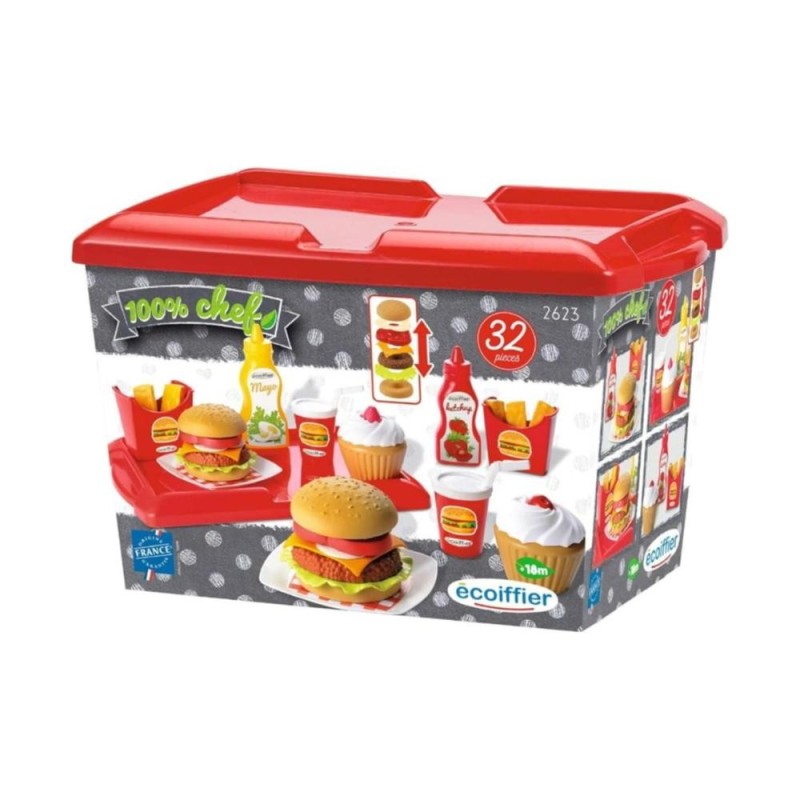 Ecoiffier 2623 - Set Plateau Hamburger pour enfants
