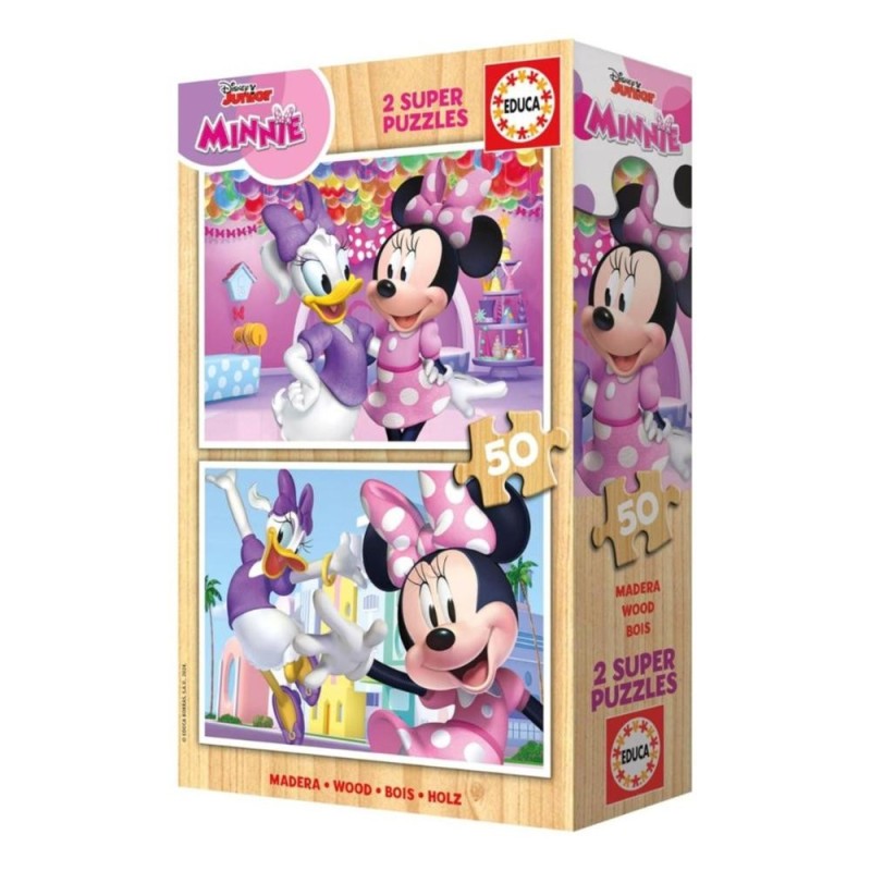 Puzzle en bois 2*50 minnie Educa 19962