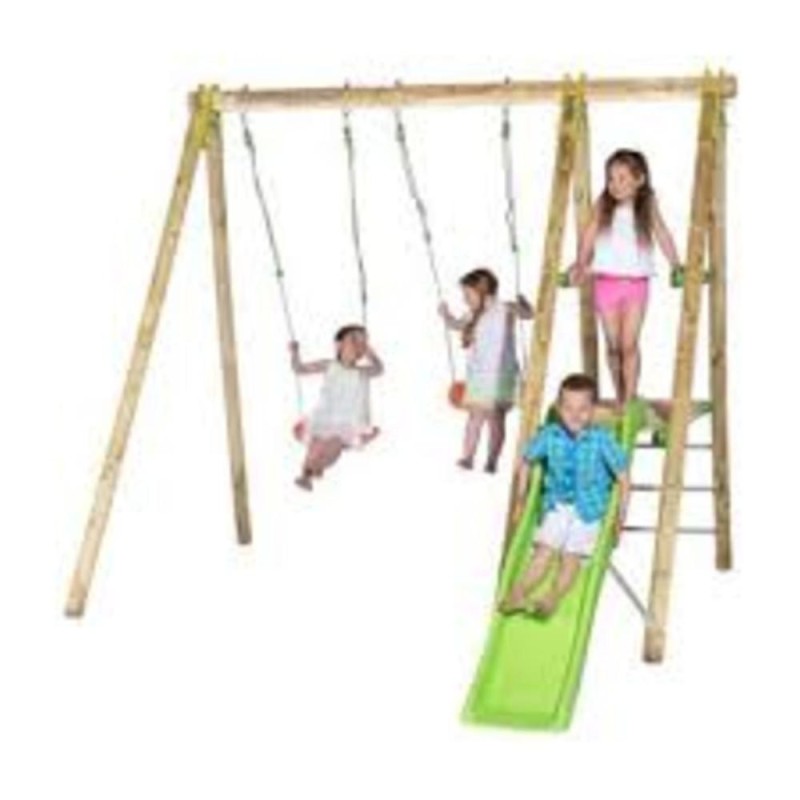 Portique en bois  avec toboggan   2.30m J 16595P4